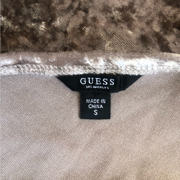 GUESS ONE SHOULDER CRUSHED VELVET MUTED GREY-ISH GREEN THONG BODYSUIT SIZE SMALL - Picture 8 of 11
